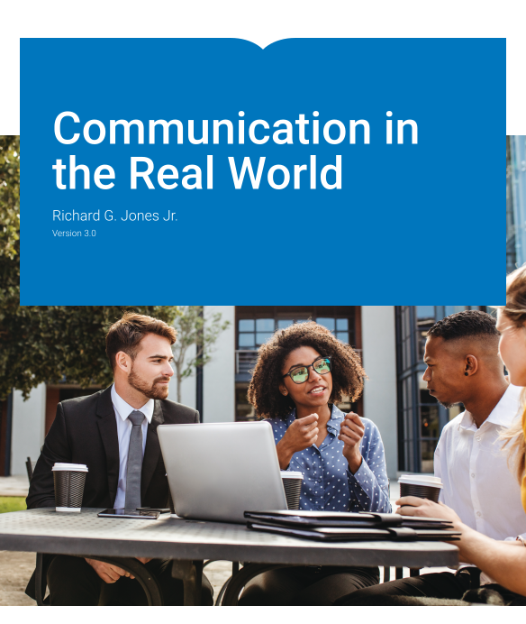 Cover of Communication in the Real World Test Bank by Richard G. Jones Version 3.0