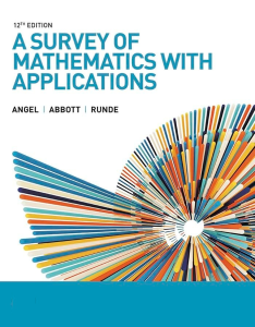 Instructor Solutions Manual cover – Survey of Mathematics 12th Edition by Allen R. Angel